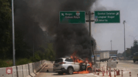 Kecelakaan Mobil Terbakar di KM 41 Jagorawi